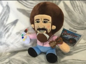 Kidrobot Bob Ross Pink Shirt with Peapod 8" Plush Phunny Stuffed Animal NEW - Picture 1 of 4