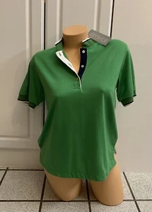 Vintage Polo Top Womens Shirt Green Short Sleeve VANDERBILT 1980s NEW Sz M - Picture 1 of 11