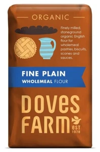 Doves Farm | Fine Plain Wholemeal Flour - Pink Bag Plum Logo | 4 x 1kg - Picture 1 of 1
