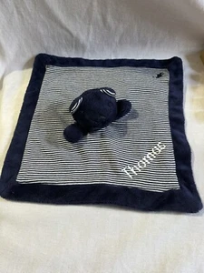Ralph Lauren Lovey Navy Blue Striped Bear Baby Security Blanket Embroider Thomas - Picture 1 of 16