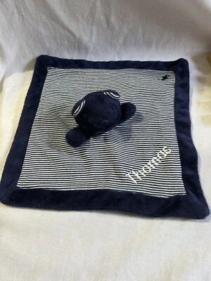 Ralph Lauren Lovey Azul Marino Rayas Oso Bebé Manta de Seguridad Bordada Thomas Foto 1 de 4