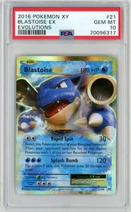 2016 Pokemon XY Evolutions #21 Blastoise EX - PSA 10 GEM MT - Picture 1 of 2