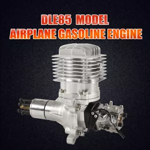 DLE 85CC Gasmotor Einzylinder Zweitakt Seitenauspuff mit CDI & Schalldämpfer - Bild 1 von 12