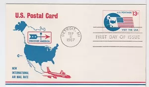 TurtlesTradingPost- Visit the USA Airmail Postal Card 1967 #UXC8 FDC Cover Craft - Picture 1 of 1