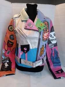 Chaqueta de Motocicleta para Mujer DARKSHE Punk con Tachuelas con Remache Cuero PU Talla M - Imagen 1 de 14