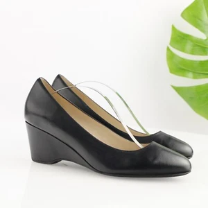 Cole Haan Womens Go-To Pump Size 8.5 Waterproof Black Mid Wedge Heel Dress Shoe - Picture 1 of 13