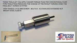 M3 Engineer Heavy Duty High Tensile (14.9) Rivnut Insert Setting Tool Nutsert - Picture 1 of 4