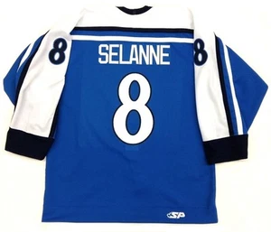 TEEMU SELANNE AUTHENTIC FINLAND OLYMPIC JERSEY ANAHEIM DUCKS - Picture 1 of 5