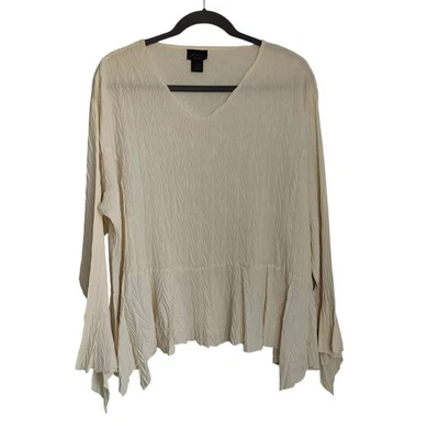 Milano Plus Размер 2X Кремовый Волшебный Гофрированный Топ Асимметричный Струящийся Причудливый Ведьматический - Изображение 1 из 4