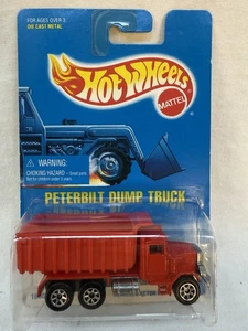 Hot Wheels Blue Card #100 Peterbilt Dump Truck 7 spoke wheels MOC - Picture 1 of 5