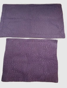 Eggplant Purple Quilted Pillow Shams Set 1 King 1 Standard Romantic Chic - Picture 1 of 5