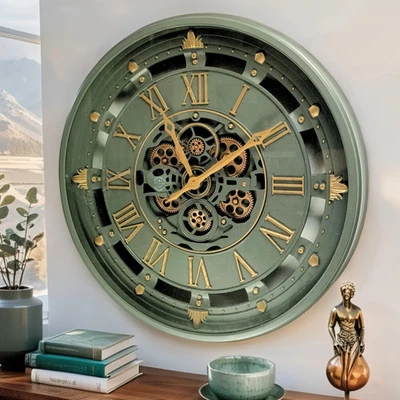 The Gears Reloj LÍNEA BELGA RELOJ DE PARED REDONDO 26 PULGADAS VERDE Foto 1 de 4