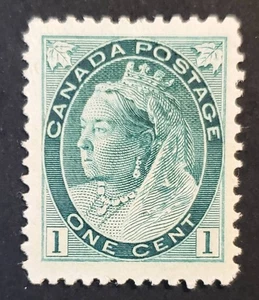 Stamps Canada Mint: #75 1c blue green Q. Victoria single F-VF MLH - Picture 1 of 1