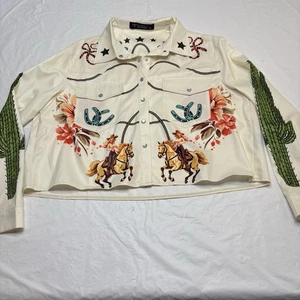 Camisa para mujer Lucky & Blessed Western estampada perla abotonada mediana - Imagen 1 de 9