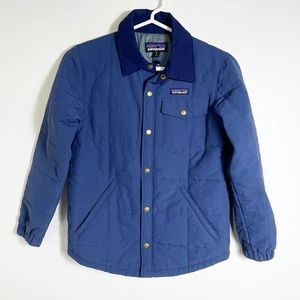 Patagonia Quilted Shacket Stone Blue Youth Kids Boys Medium 10 - Picture 1 of 2