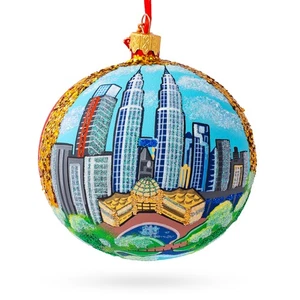 Petronas Twin Towers, Kuala Lumpur, sfera di vetro Malesia... come ornamento 4 pollici - Foto 1 di 4