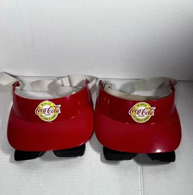 2- Coca-Cola vintage 1980's sun-Visor With Flip Down Sunglasses - Image 1 of 4