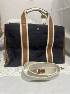 Rue de Verneuil Top Handle Canvas Tasche blau, braun, elfenbein, grün - Bild 1 von 12