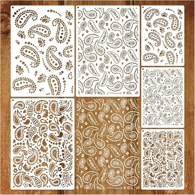 6pcs Paisley Stencil for Painting Walls Large Drawing Template...  - Image 1 of 4