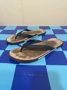 UGG Kork gefütterte lässige Slipper Lederriemen Flip Flop Sandale schwarz - US Herren 11 - Bild 1 von 6