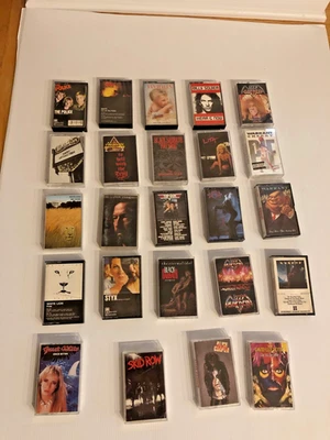 Vtg 24 Cassette Tapes Assorted Collection Rock Metal White Lion Lizzy Borden - Bild 1 von 3