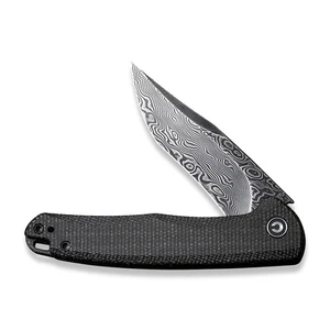 Civivi Knives Mini Sandbar Liner Lock C20011-DS1 Damascus Black Micarta - Picture 1 of 7