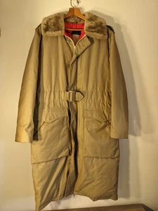 60s ABERCROMBIE & FITCH Vintage Belted Quilt Lined Down Winter Overcoat M Canada - Bild 1 von 17