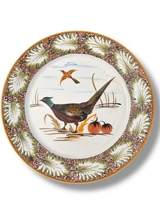 XL MANCIOLI Italienische Mid Century RUNDE 18 in RAR Fasanenplatte Erntedankfest - Bild 1 von 16