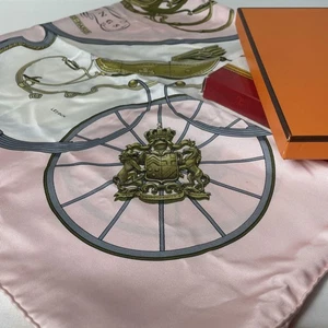 Hermes Carre 90 Scarf Silk Light Pink - Picture 1 of 9