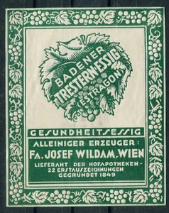 1 label from Vienna, Baden pomace vinegar, (D12) - Picture 1 of 1