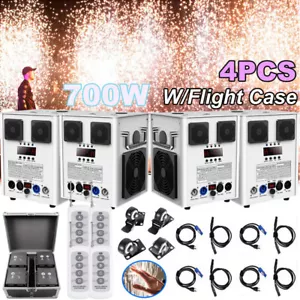 Máquina de chispas frías 4 piezas 700 W DMX efecto escenario fuegos artificiales exterior boda fiesta + estuche - Imagen 1 de 23