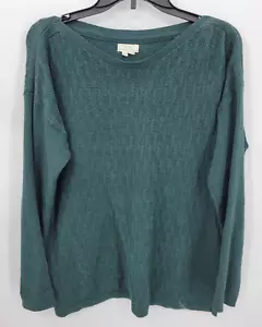 Fat Face Top Womens 10 Green Textured Dolman Sleeve Scoop Neck Knit Pullover - Picture 1 of 11