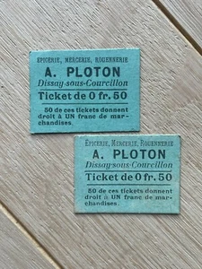 Ancien Ticket épicerie Mercerie A. Ploton Dissay sous Courcillon - Imagen 1 de 2