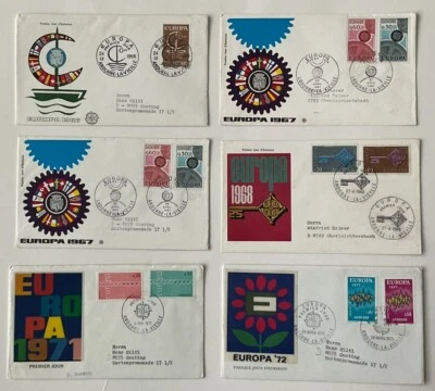 6 Europa First Day Covers - Andorra  1966 - 1972 - Image 1 of 4