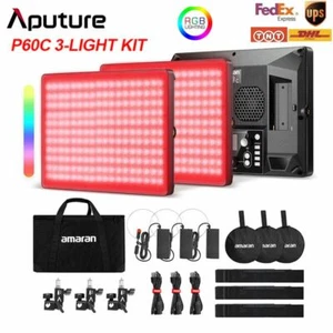 DHL Aputure Amaran P60c 3x light kit 60W Bi-Color RGBWW LED Video Panel Light AU - Picture 1 of 6