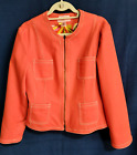 Women's Jacket/Blazer Bandolino Stretch Zip Front Sz 14 Orange 4 Pockets