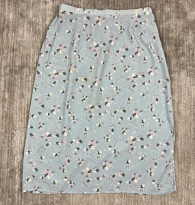 Kathie Lee Skirt Womens 18W/20W Blue Floral Lightweight Casual - Picture 1 of 11