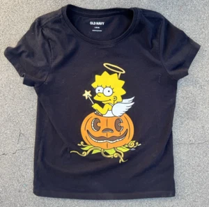 OLD NAVY The Simpsons Angel in Pumpkin Halloween Lisa T-Shirt Sz L (10-12) - Picture 1 of 4