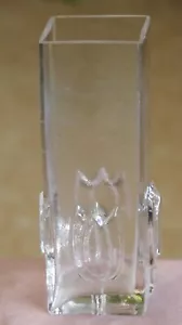 SEA Glasbruk AB Kosta Sweden Crystal Glass Vase Textured Tulip – Mid Century Mod - Picture 1 of 9