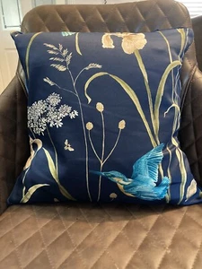 Sanderson ‘Kingfisher And Iris’ 16”/18” Cushion Cover - Picture 1 of 4