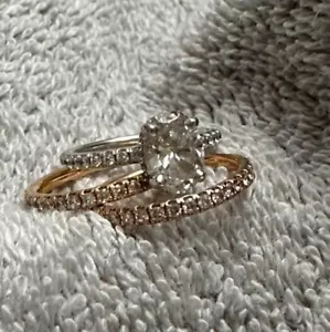 3 carats total weight, Center Stone Lab Created, diamond wedding ring set - Picture 1 of 4
