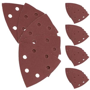 Hook Loop Delta Sanding Abrasive Discs Pads 93mm Triangle 120 Grit Fine 25pc - Picture 1 of 7