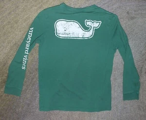 Vineyard Vines Boys Green Long Sleeve T-Shirt - Size M (12- 14) - EUC - Picture 1 of 4