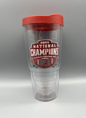Tervis  Tumbler University of Alabama Crimson Tide 24 Oz 2009 Champions With Lid Cover