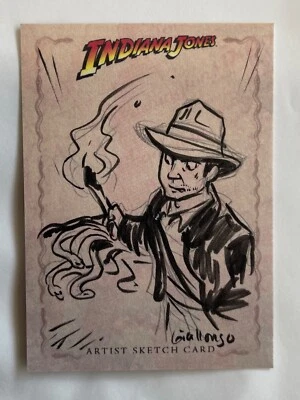 Zack Giallongo snakes torch  - Indiana Jones Heritage Sketch card 2008 - Image 1 of 2