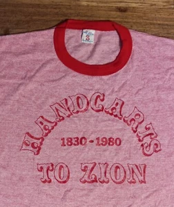 vintage single stitch Mormon Handcarts to Zion t-shirt historic book promo - Picture 1 of 5