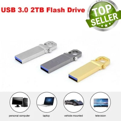 Metal USB 3.0 2TB Flash Drive Memory Stick Pen U Disk Swivel Key Thumb PC Laptop - Image 1 of 4