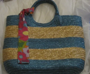 Ralph Laren Strand Pool Kreuzfahrt Beuteltasche/Geldbörse/Handtasche mit passender Clutch & Schal ~ LBDLM - Bild 1 von 7