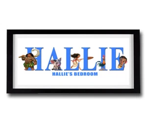 DISNEY MOANA Personalised Framed Name Print - Disney Moana Personalised Print D2 - Picture 1 of 1