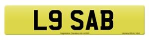 private registration plate (L9 SAB)